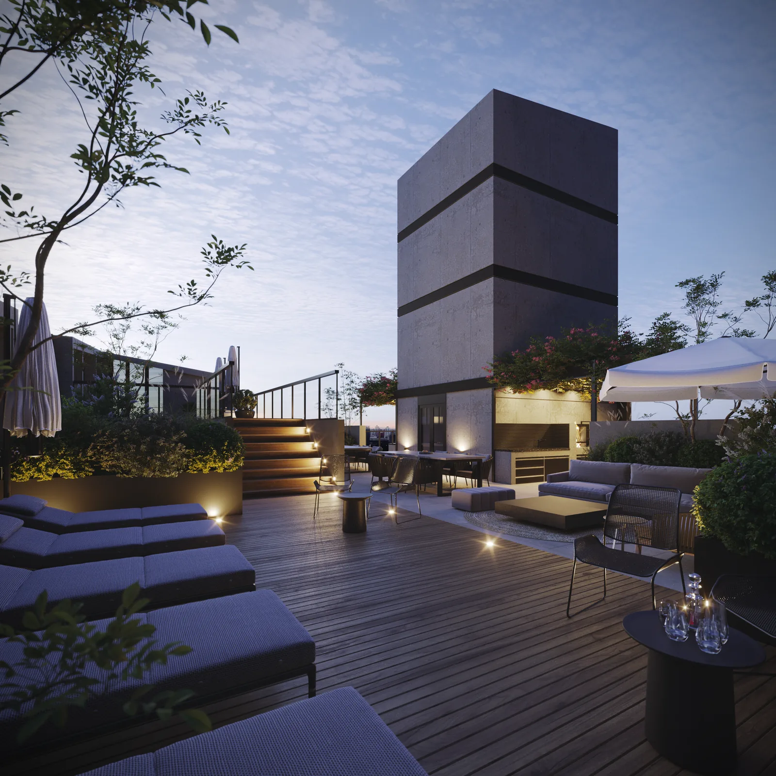 Terraza al atardecer