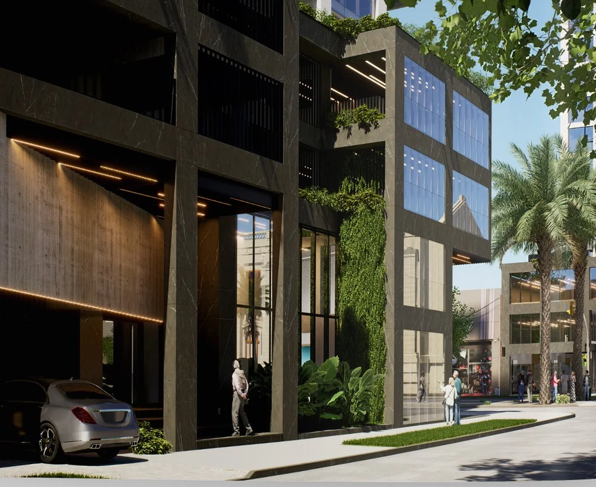 Acceso y basamento comercial de Serena